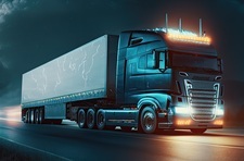 Truck With White Trailer That Says Scania Side 2